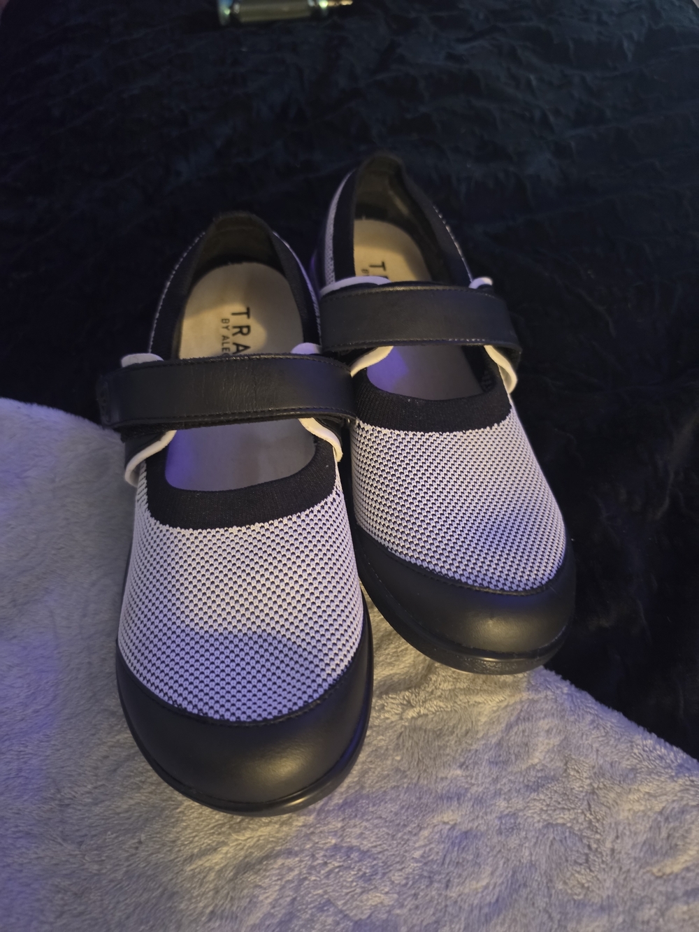 Traq by Alegria Black and White Mary Jane Shoes